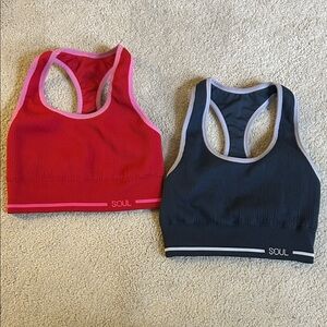 Soul cycle  Red and Blue Sports Bras